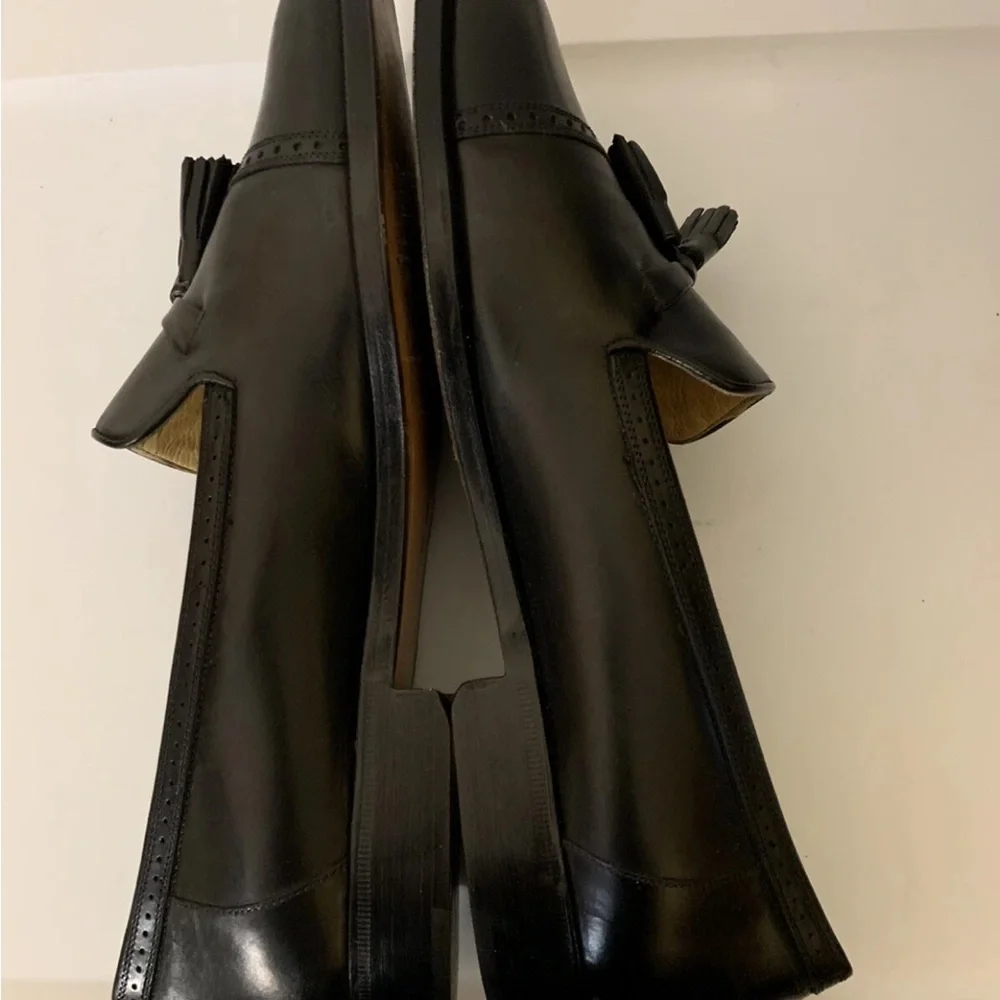 Cole Haan Black Cap-Toe Tassel‎ Loafers Mens Sz 10M Made in Italy